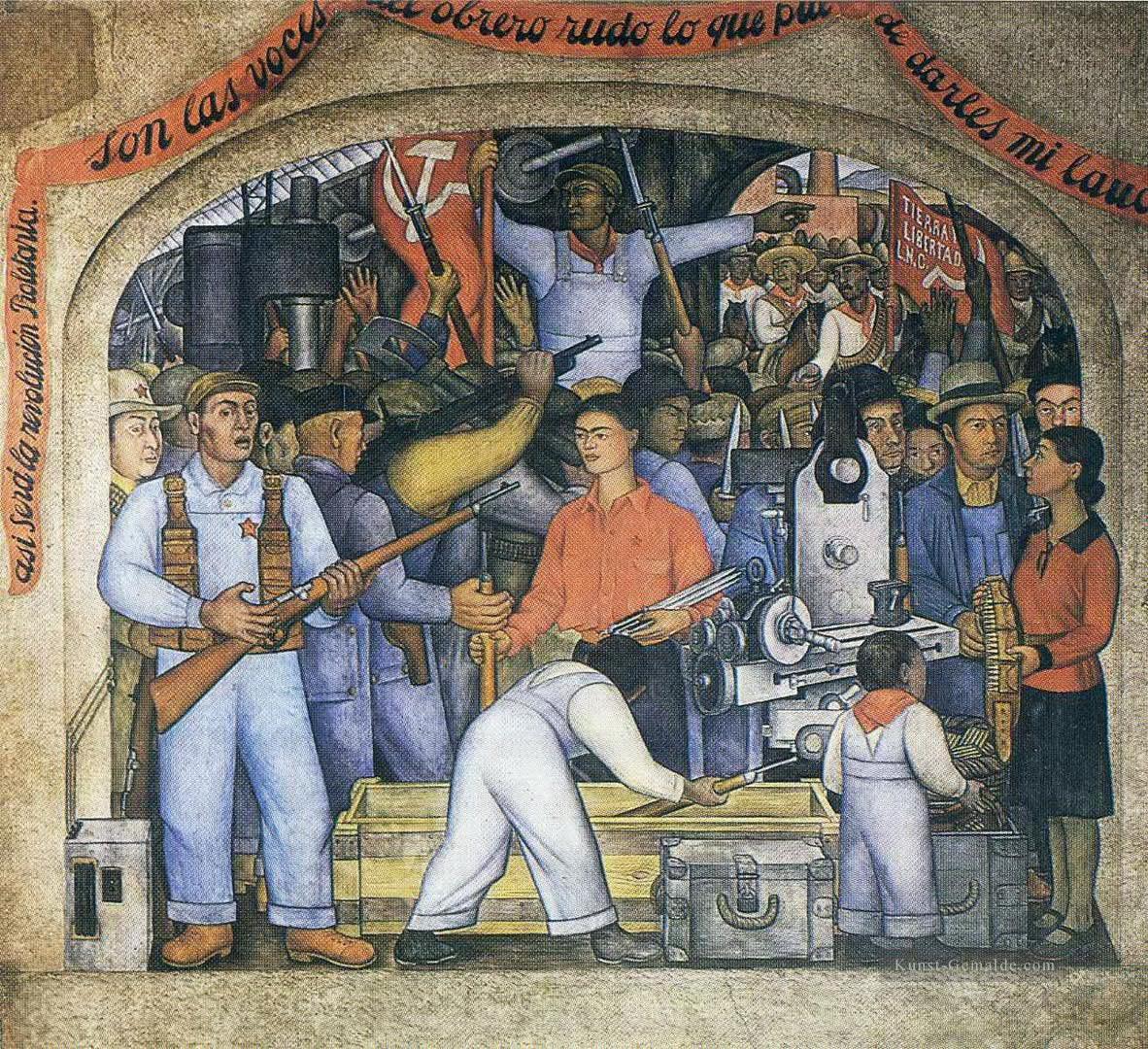 das Arsenal 1928 Sozialismus Diego Rivera Ölgemälde